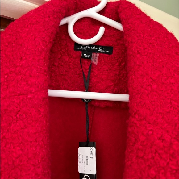 Red coat by Charlie, Size Medium. - Picture 3 of 4
